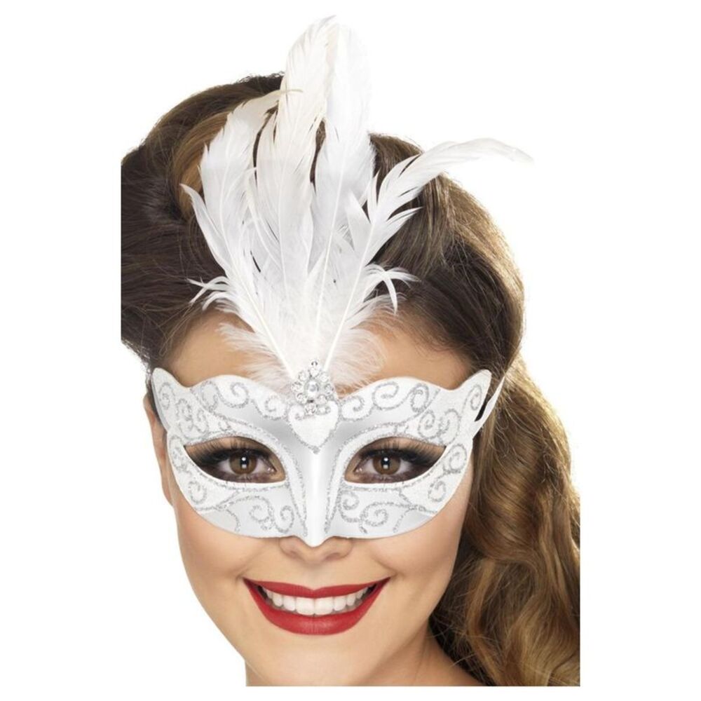 Smiffys Womens/Ladies Glitter Eye Mask / Silver
